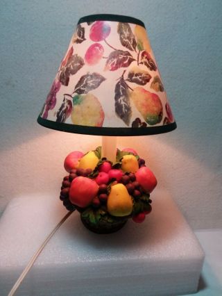 Vintage Decorative Fruit Mini Lamp With Matching Shade A Great Collectable Lamp