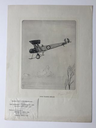 Vintage Collotype Aviation Print Howard Leigh Wwi Aircraft Plane