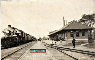 La Porte In Lake Shore Depot Real Photo By Childs Rppc Railroad Station