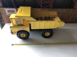 Vintage 1970s Mighty Tonka Dump Truck Pressed Steel Yellow 3900