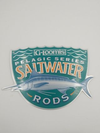 Vintage G - Loomis Tin Sign Pelagic Series Saltwater Rods Marlin