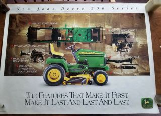 John Deere 300 Series Lawn And Garden Tractors Dealer Showroom Display Poster