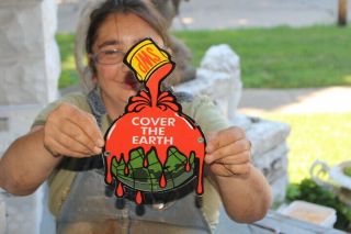 Sherwin Williams Paint Swp Covers The Earth Gas Oil Porcelain Metal Sign
