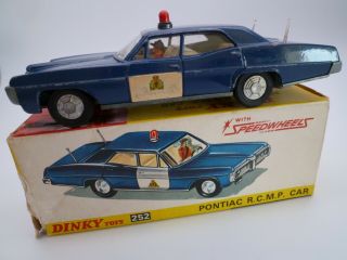 Vintage Dinky 252 Pontiac Parisienne Rcm Police Car Issued 1969