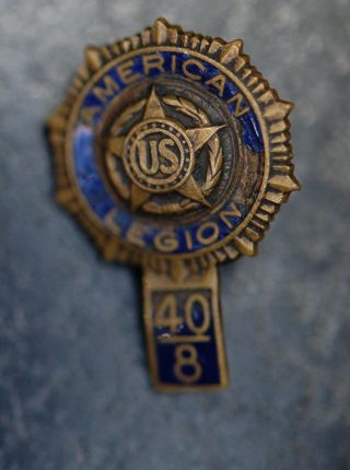 U.  S.  American Legion Enamel Pin Badge 40/8 - Indpls Patented 1919