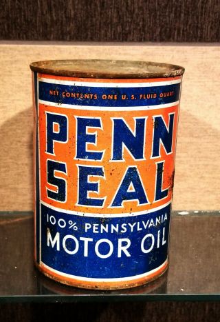 1930s Penn Seal 100 Pennsylvania One Quart Motor Oil Can
