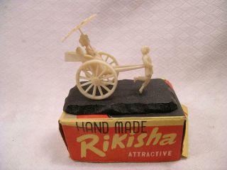 Vintage Japan Hand Made Miniature Plastic 2 " Rikisha Rikishaw