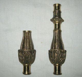 Antique Brass Made In Spain Chandelier Parts Bobeche Arm Prisms Finial