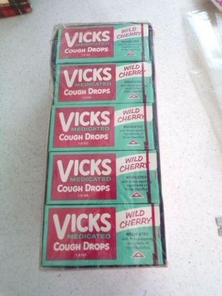 Vintage Vicks Medicated Cough Drops Full Store Display