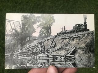 Antique Dummy Train Of Logs - Enterprise,  Miss Mississippi Railroad Postcard