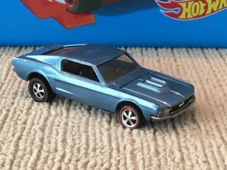 Hot Wheels Redlines 1968 Custom Mustang Light Ice Blue Usa Wow
