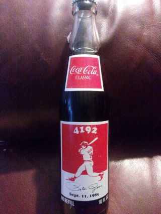 1987 Htf 10oz Coca - Cola Bottle 13th Annual Convention Pete Rose Cincinnati Reds
