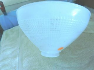 Vintage Corning White Milk Glass Waffle Lamp Globe Shade 10”.  2 3/4 Fitter 21