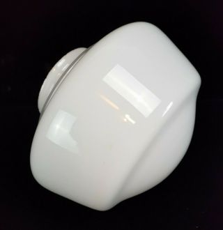 Solid White Milk Glass School House Globe Ceiling Light Shade 4 " Fitter 8 " Tall