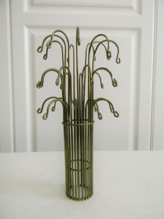 Vintage Metal Waterfall Lamp Cage Parts Holds 27 Crystal Prisms
