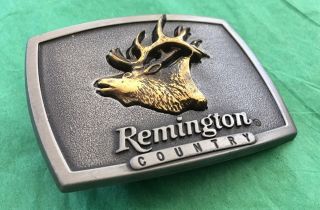 Vtg Old Stock 1986 Remington Country Bugling Elk Firearm Hunting Belt Buckle