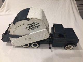 1960s Structo Pressed Steel Hydraulic Sanitation Toy Truck 18 In Long