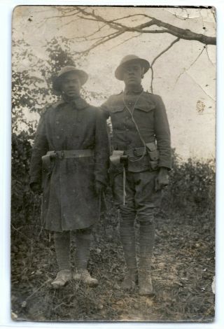 Wwi U.  S.  Army African American Soldiers,  Photo Postcard Rppc Black,  In The Field