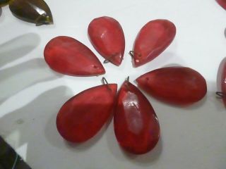 62 Qty 2  Red Plastic Crystal Almonds 1960 