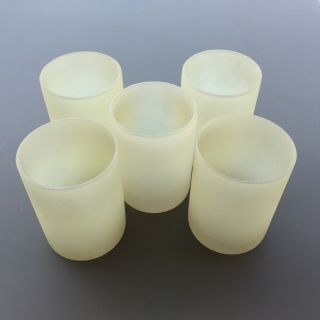 Set Of Frosted Glass Cylinders For Chandelier Or Hurricane Lamp