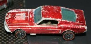 Red Line Mattel Hot Wheels 3 Items Mustang worn,  Fire Truck rear Heavyweight Cab 3