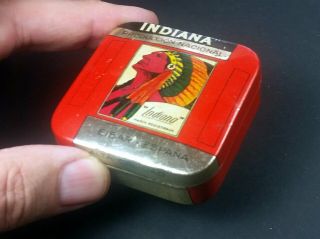 Small Indian Typewriter Ribbon Tin,  1920s Era,  With Native American Chief