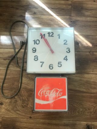 Vintage Coke Light Up Clock Sign