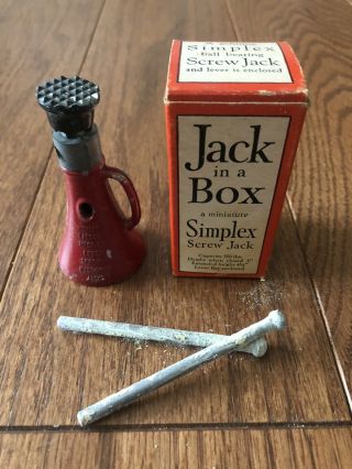 Nwb Vintage Simplex Screw Jack In A Box Advertising Sample Templeton Kenly Rare