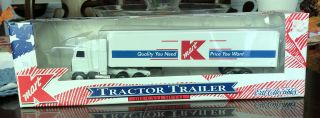 1996 Ertl K - Mart White Tractor Trailer Semi Truck Die - Cast Metal 1/64