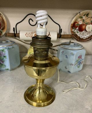 Vintage Aladdin Model 23 Brass Electrified Lamp.  No Shade Or Chimney.