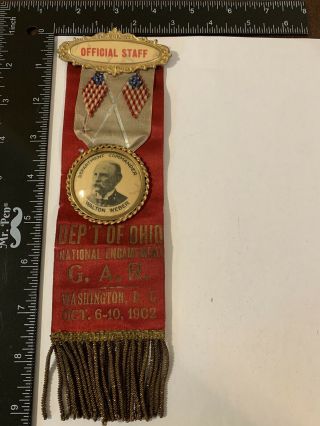 Dept.  Of Ohio National Encampment G.  A.  R.  Washington,  Dc 1902 Ribbon/badge