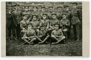 Wwi British Prince Of Wales Own (s Lanc Regt) Officers Photo Rppc