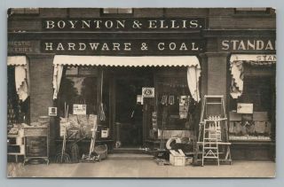 Boynton & Ellis Hardware Store Claremont Hampshire Rppc Antique Photo 1910