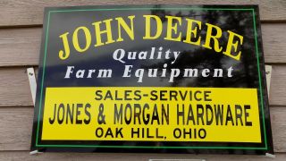 Early Style Personalized John Deere Dealer/agent Sign/ad 16 " X24 " Alum.