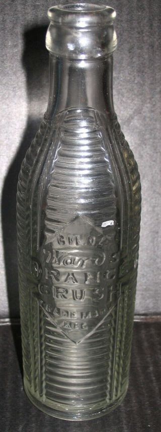 Early Wards Orange Crush Soda Pop Bottle Ribbed Deco Style Pat App For Oval Back