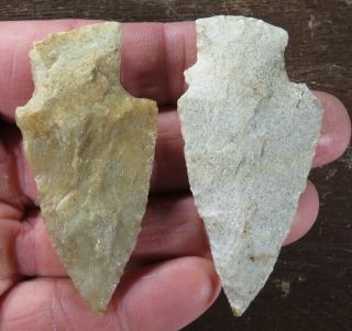 Late Archaic Stemmed Points,  Quartzite,  Ripley County,  Missouri