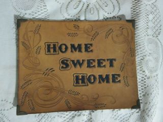 Vintage Hand Tooled Leather Home Sweet Home Western Wall Decor