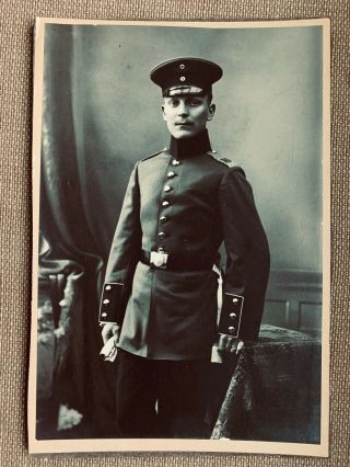 Wwi German Photo 4x6.  5inch,  Prussian Infantry 1 - Year Volunteer In Dress Uniform