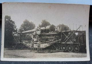 Wwi France Railway Artillery Gun - Canon 240 93/96 Taz - Private Photo Pcd