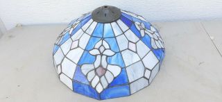 Vintage Tiffany Style Light Shell Stain Glass Lamp Shade Parts Repair