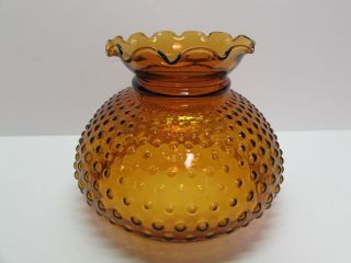 Vintage Hobnail Amber Glass Lamp Shade 6 " Tall 7 " Fitter