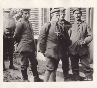 Wwi Signal Corps Photo German Prisoners 92nd Division Hq Vosges 1918 France 287