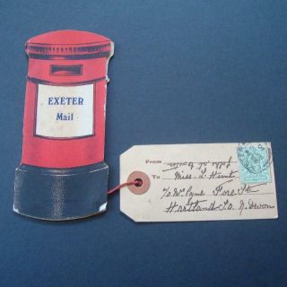 V74 - Exeter - 12 Pull Out Views - Novelty Pillar Postbox Shape - 1910 Postcard