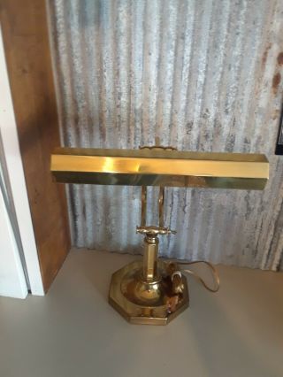 Vintage brass gooseneck Lawyer/Banker/Piano desk lamp circa 1988 3