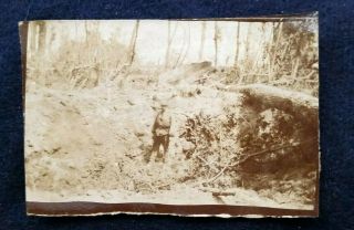 World War I Photograph French Soldier In Forest Downed Trees France 1916