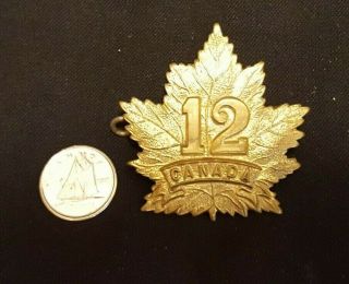 Canadian Wwi 12th Battalion Cef Royal Pin Badge Brunswick