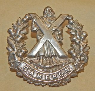 The Scottish Cameron Highlanders Regiment Uniform Cap Badge