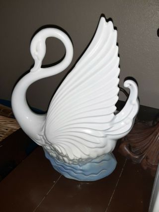 Vintage Ceramic Maddux Of California Pottery 12 " Swan Tv Accent Lamp