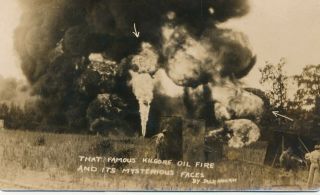 2 Rppc Kilgore Texas Oil Well Fire Mysterious Faces Postcards Jack Nolan