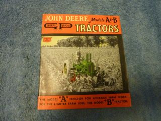 Vintage John Deere A & B Tractors Brochure